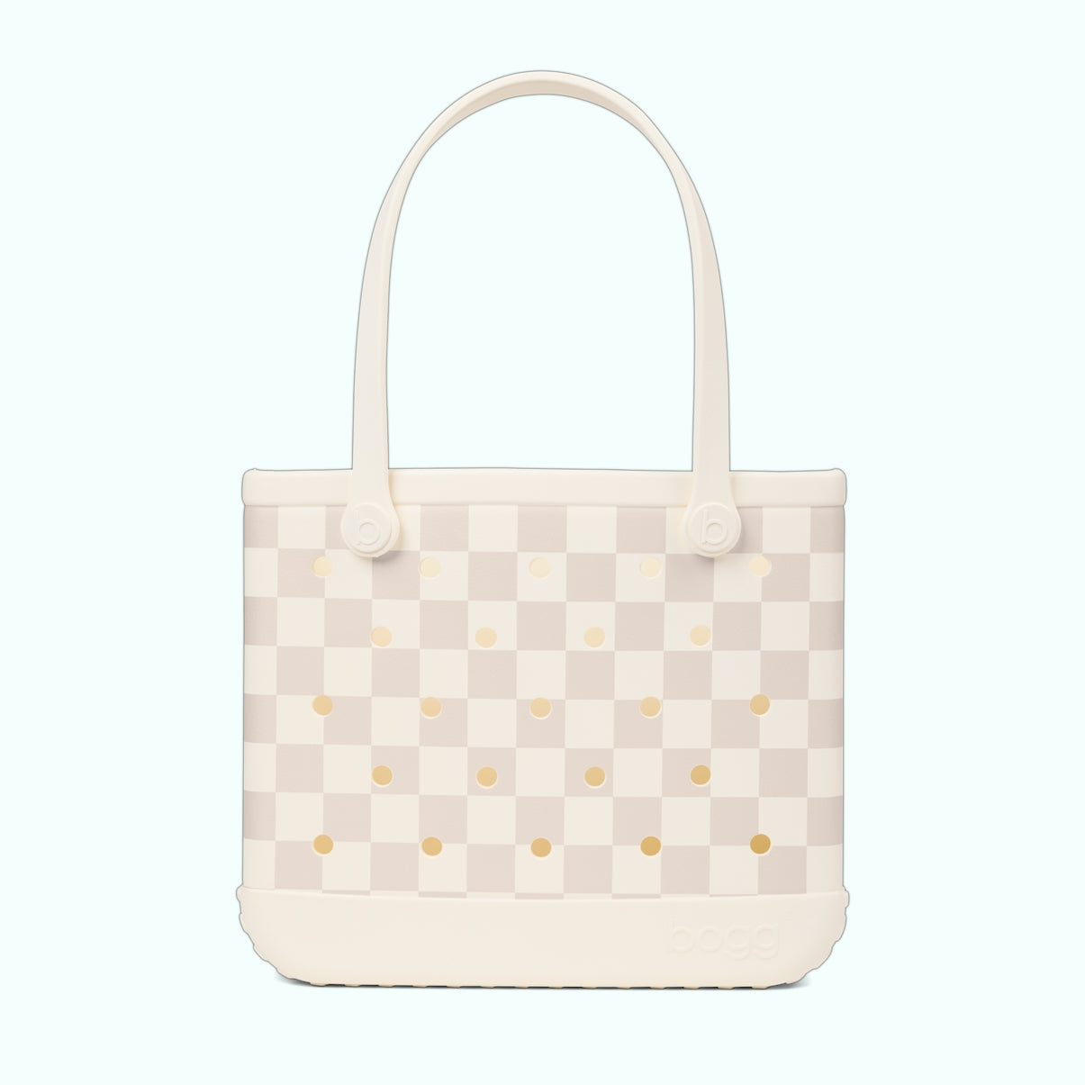 Baby Bogg Bag Checkered Coconut/Mushroom Resort Lifestyle Tote Modern Sandproof Open Top Access Access for Summer Adventures