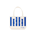 Bitty Bogg Bag Mykonos Blue Stripe Family Beach Day Carryall Washable Lightweight with Reinforced Handles for Picnic Days Travel Organizer Vacation Essentials for Women