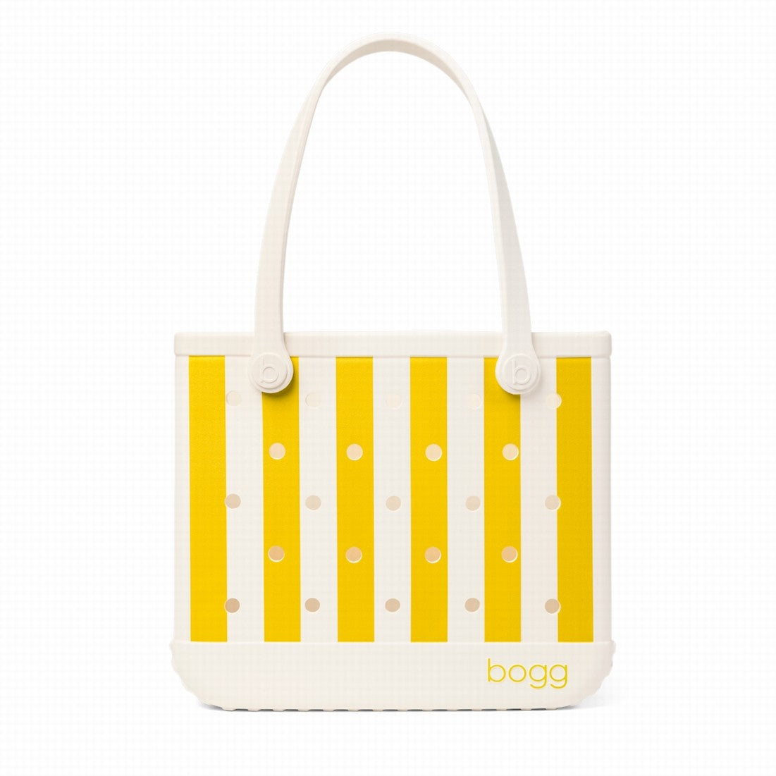 Baby Bogg Bag Limoncello Yellow Stripe Easy Clean Rubber Tote Easy Clean Durable with Makeup Bag for Beach Vacation Travel Organizer Vacation Essentials for Women