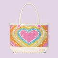 Original Bogg Bag Dye licious Heart Pink Taffy Sand Resistant Beach Storage Bag Tip Resistant Tip Resistant with Spacious Interior for Beach Vacation Travel Organizer Vacation Essentials for Women