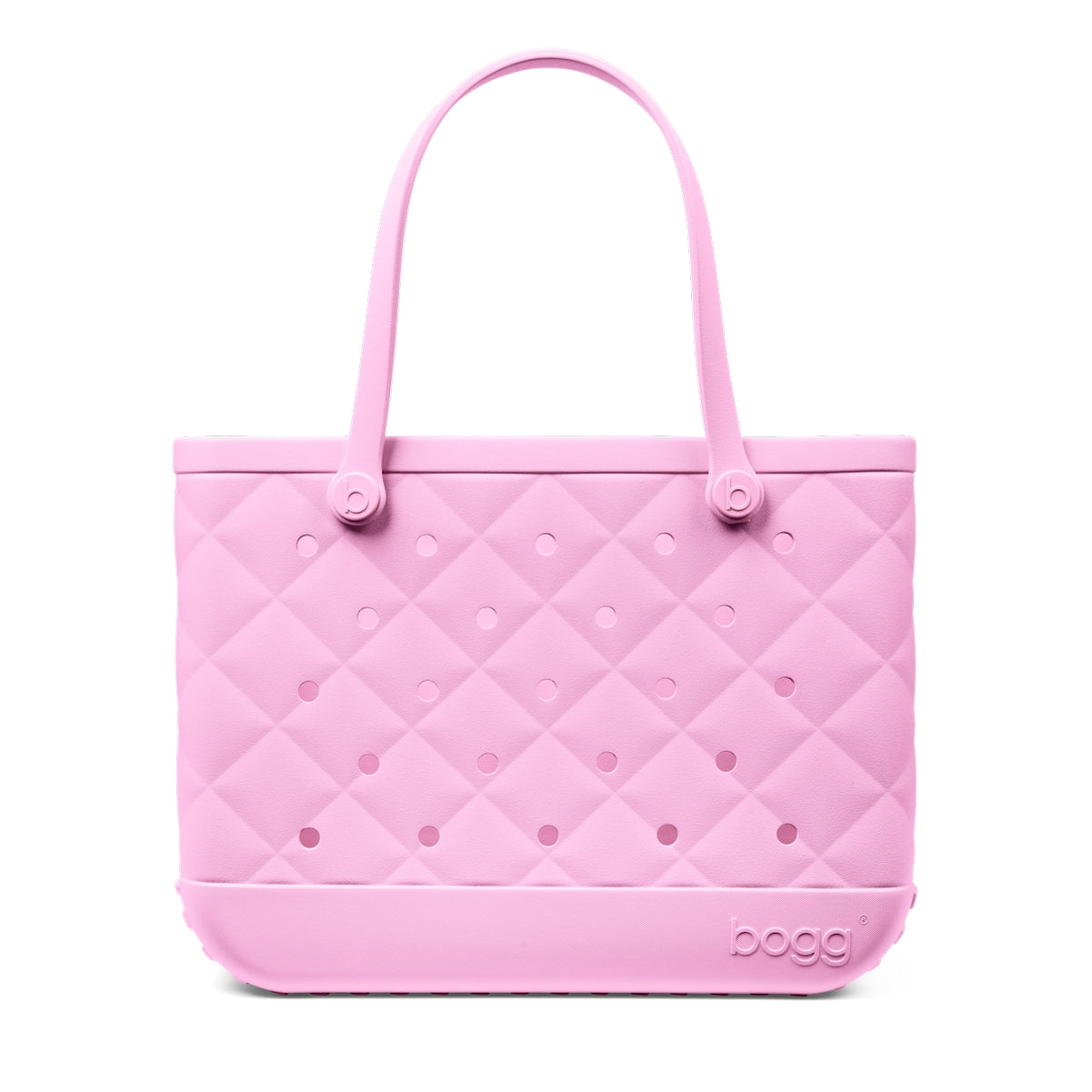 Original Bogg Bag Quilted Pink Taffy Family Beach Day Carryall Durable Oversized with Easy Clean Surface for Picnic Days Travel Organizer Vacation Essentials for Women