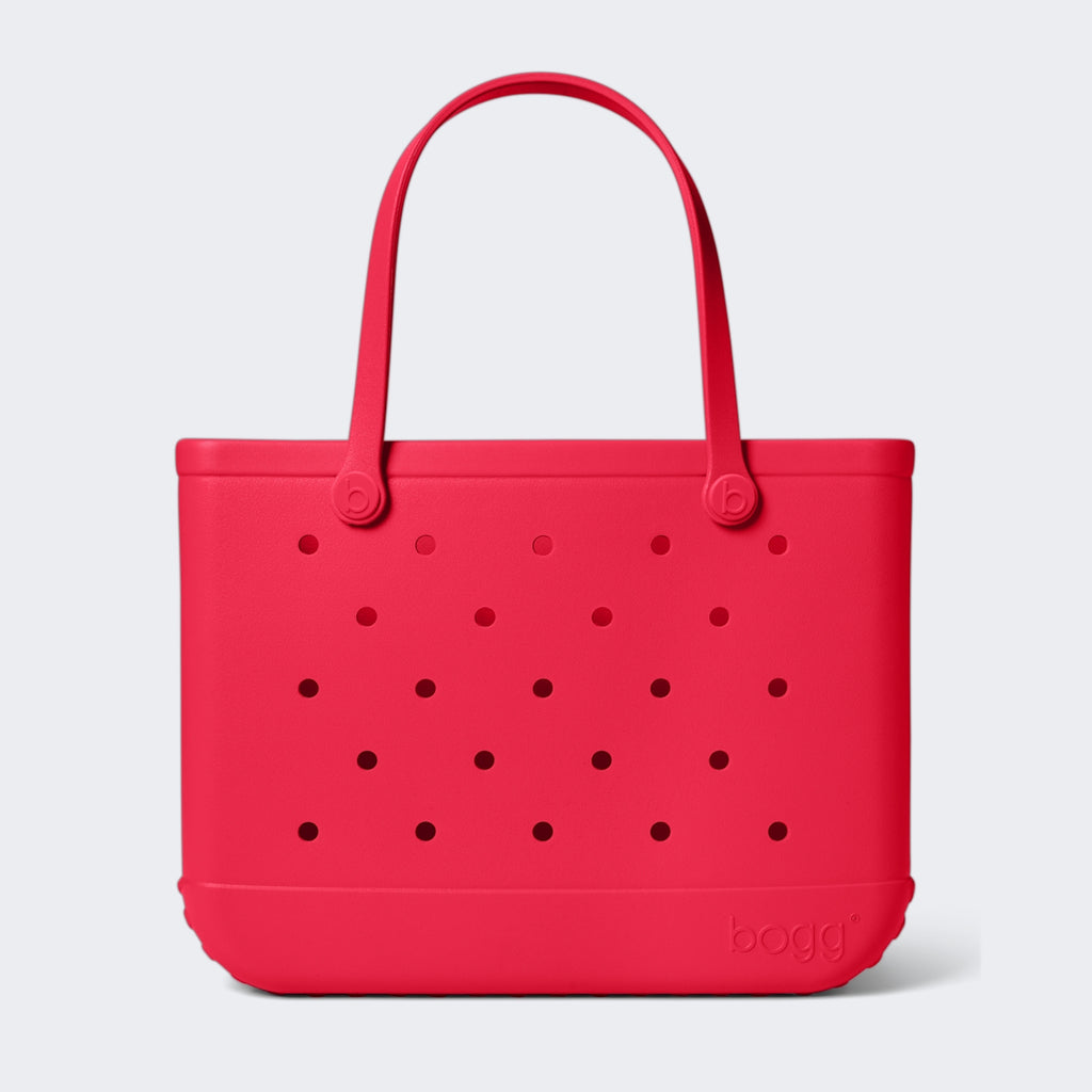 Original Bogg Bag Off to the Races Red Summer Beach Accessories Bag Waterproof Durable with Reinforced Handles for Camping Trips Travel Organizer Vacation Essentials for Women