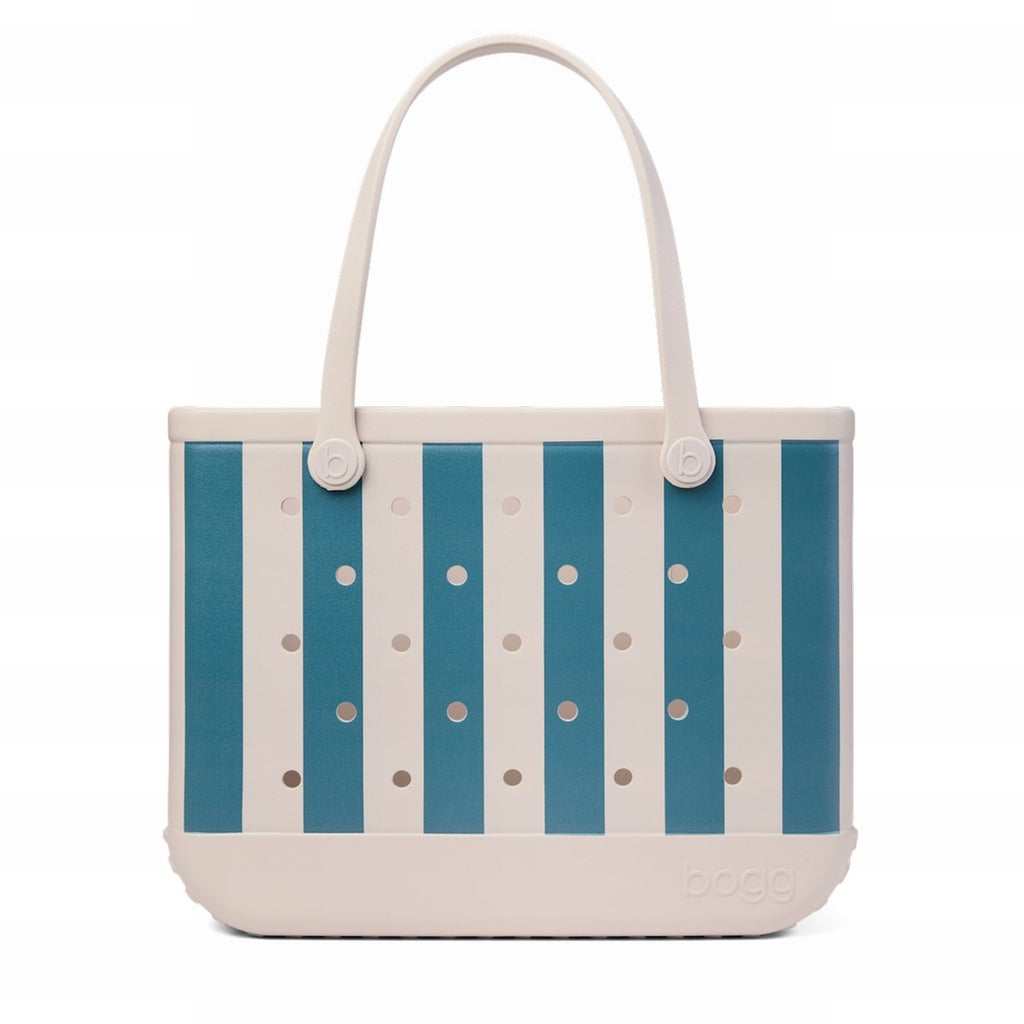 Original Bogg Bag Dockside Stripe Large Capacity Beach Carryall Easy Clean Washable with Easy Clean Surface for Summer Travel Travel Organizer Vacation Essentials for Women