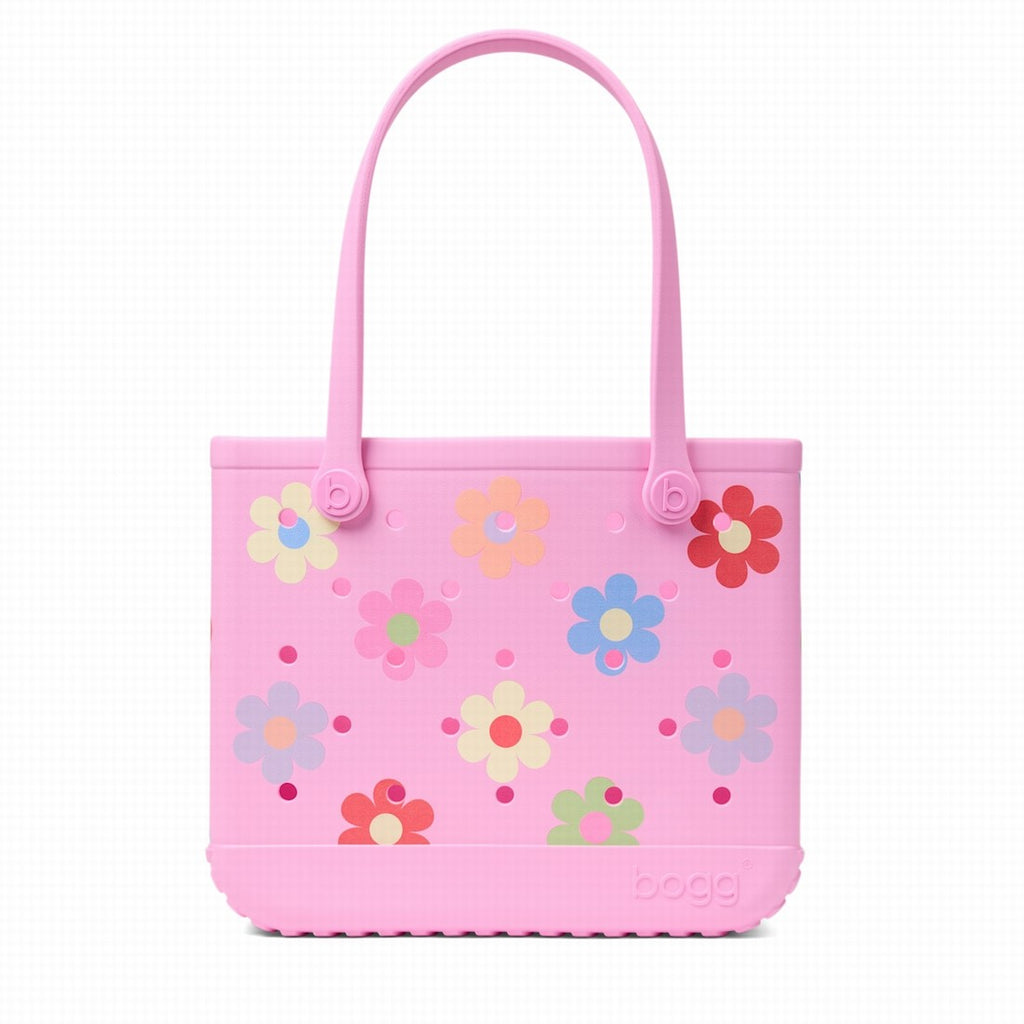 Baby Bogg Bag Happy Flowers Lightweight Waterproof Carryall Easy Clean Large Capacity with Non Slip Bottom for Yacht Excursions Travel Organizer Vacation Essentials for Women