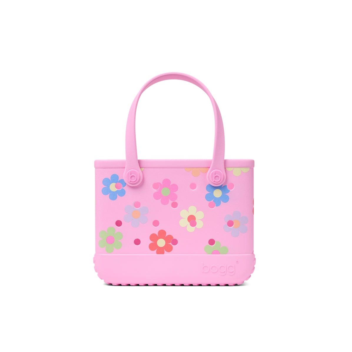 Bitty Bogg Bag Happy Flowers Women's Waterproof Beach Tote Oversized Oversized with Spacious Interior for Resort Holidays Travel Organizer Vacation Essentials for Women