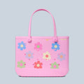 Original Bogg Bag Happy Flowers Pool Party Storage Bag Portable Washable Deep Storage Interior for Resort Vacations