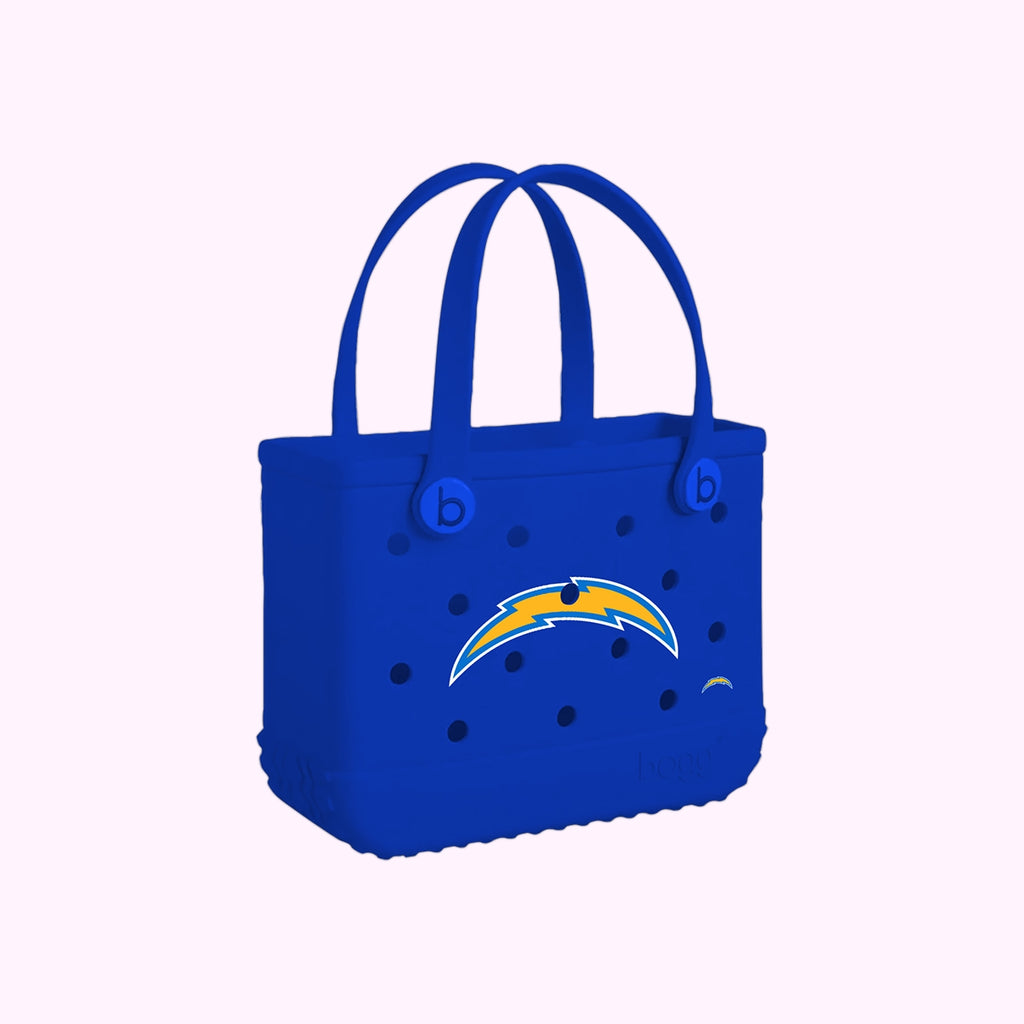 Bitty Bogg Bag Los Angeles Chargers Poolside Storage Carryall Durable Washable with Travel Accessory Pouch for Family Beach Days Travel Organizer Vacation Essentials for Women