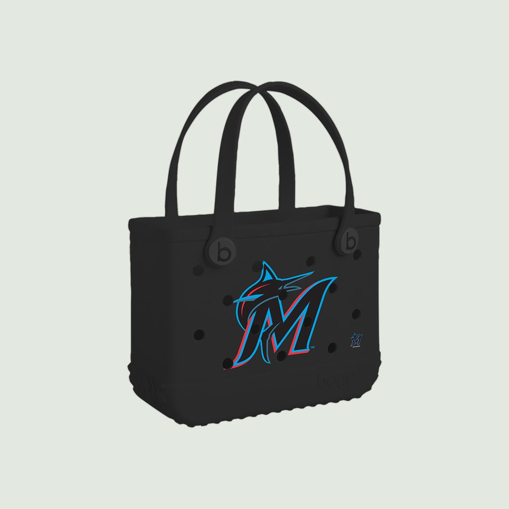 Bitty Bogg Bag Miami Marlins Outdoor Adventure Pool Tote Travel Friendly Tip Resistant with Travel Accessory Pouch for Summer Travel Travel Organizer Vacation Essentials for Women