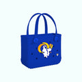 Bitty Bogg Bag Los Angeles Rams Heavy Duty Rubber Beach Bag Tip Resistant Lightweight with Extra Storage Compartments for Cruise Travel Travel Organizer Vacation Essentials for Women
