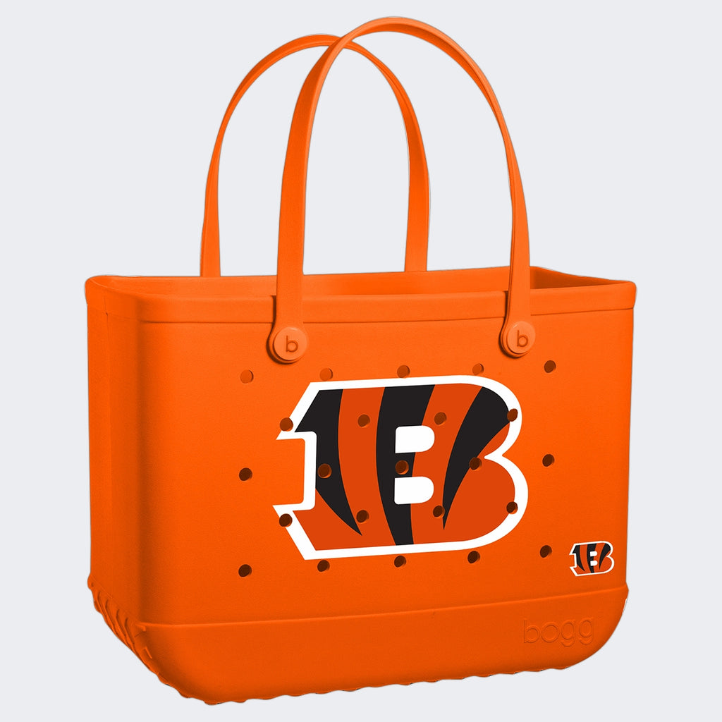 Original Bogg Bag Cincinnati Bengals Multi Purpose Travel Carryall Travel Friendly Washable with Travel Accessory Pouch for Boat Trips Travel Organizer Vacation Essentials for Women
