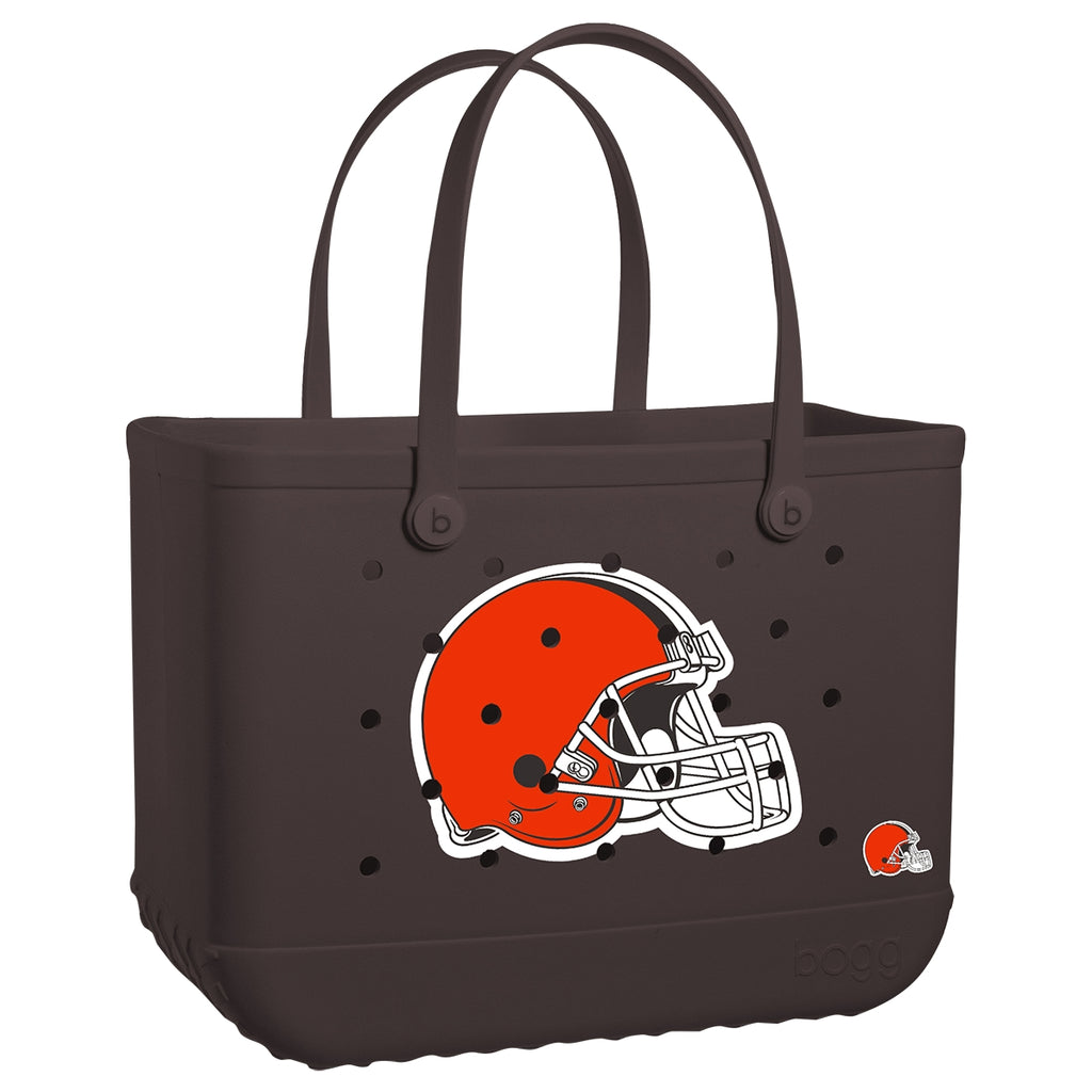 Original Bogg Bag Cleveland Browns Open Top Beach Organizer Waterproof Durable with Non Slip Bottom for Family Beach Days Travel Organizer Vacation Essentials for Women