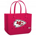 Original Bogg Bag Kansas City Chiefs Oversized Beach Travel Tote Easy Clean Tip Resistant with Makeup Bag for Pool Days Travel Organizer Vacation Essentials for Women