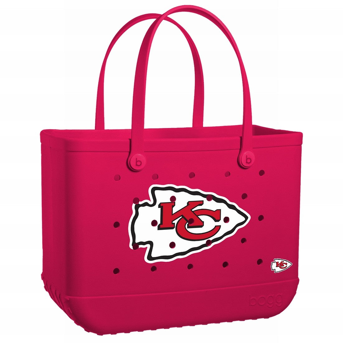 Original Bogg Bag Kansas City Chiefs Oversized Beach Travel Tote Easy Clean Tip Resistant with Makeup Bag for Pool Days Travel Organizer Vacation Essentials for Women