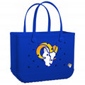 Original Bogg Bag Los Angeles Rams Heavy Duty Rubber Beach Bag Waterproof Oversized with Non Slip Bottom for Boat Trips Travel Organizer Vacation Essentials for Women