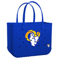 Original Bogg Bag Los Angeles Rams Beach Vacation Carryall Flexible Travel Friendly Bonus Cosmetic Bag Included for Women