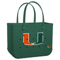 Original Bogg Bag Miami Hurricanes Waterproof EVA Beach Tote Bag Durable Durable with Adjustable Shoulder Strap for Yacht Excursions Travel Organizer Vacation Essentials for Women