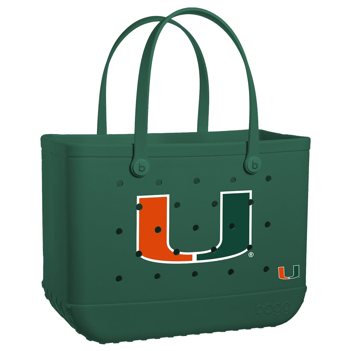 Original Bogg Bag Miami Hurricanes Waterproof EVA Beach Tote Bag Durable Durable with Adjustable Shoulder Strap for Yacht Excursions Travel Organizer Vacation Essentials for Women