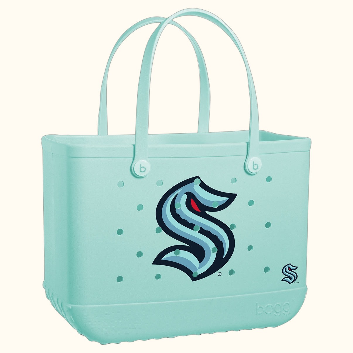 Original Bogg Bag Seattle Kraken Ocean Breeze Carryall Heavy Duty Tip Resistant Non Slip Bottom Design for Cruise Travel
