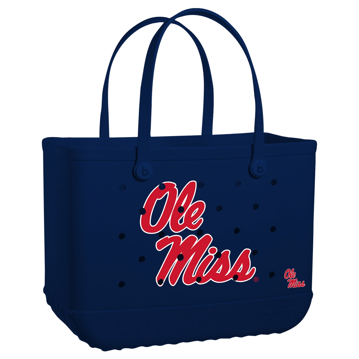 Original Bogg Bag Ole Miss Rebels Beach Picnic Storage Bag Modern Multi Purpose Extra Wide Opening for Boat Excursions