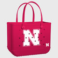 Original Bogg Bag Nebraska Cornhuskers Weekend Getaway Beach Bag Durable Waterproof with Spacious Interior for Pool Days Travel Organizer Vacation Essentials for Women