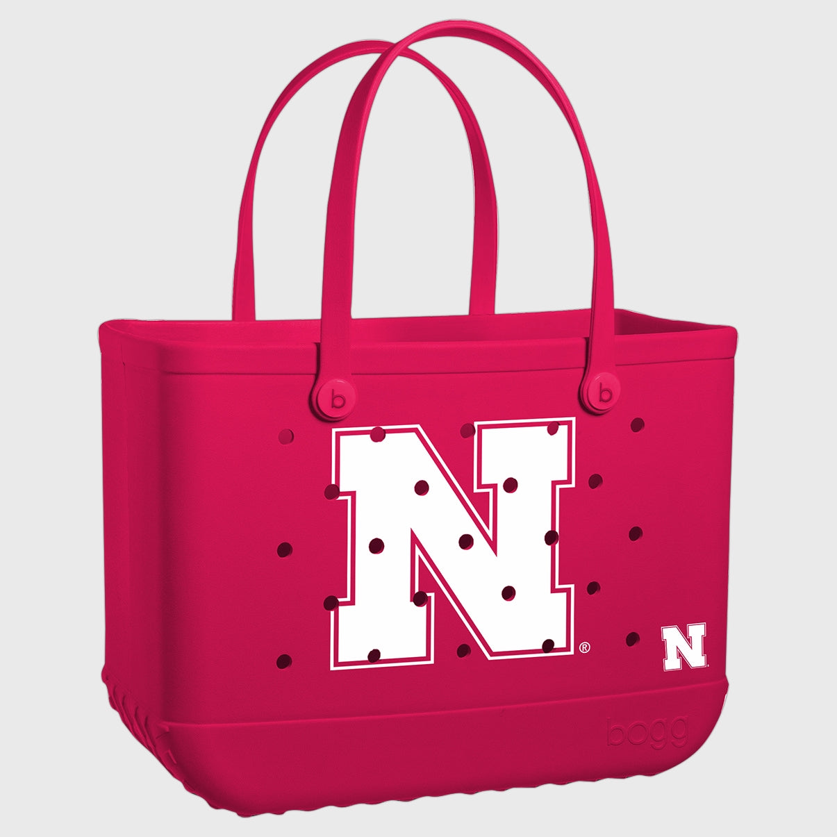 Original Bogg Bag Nebraska Cornhuskers Weekend Getaway Beach Bag Durable Waterproof with Spacious Interior for Pool Days Travel Organizer Vacation Essentials for Women