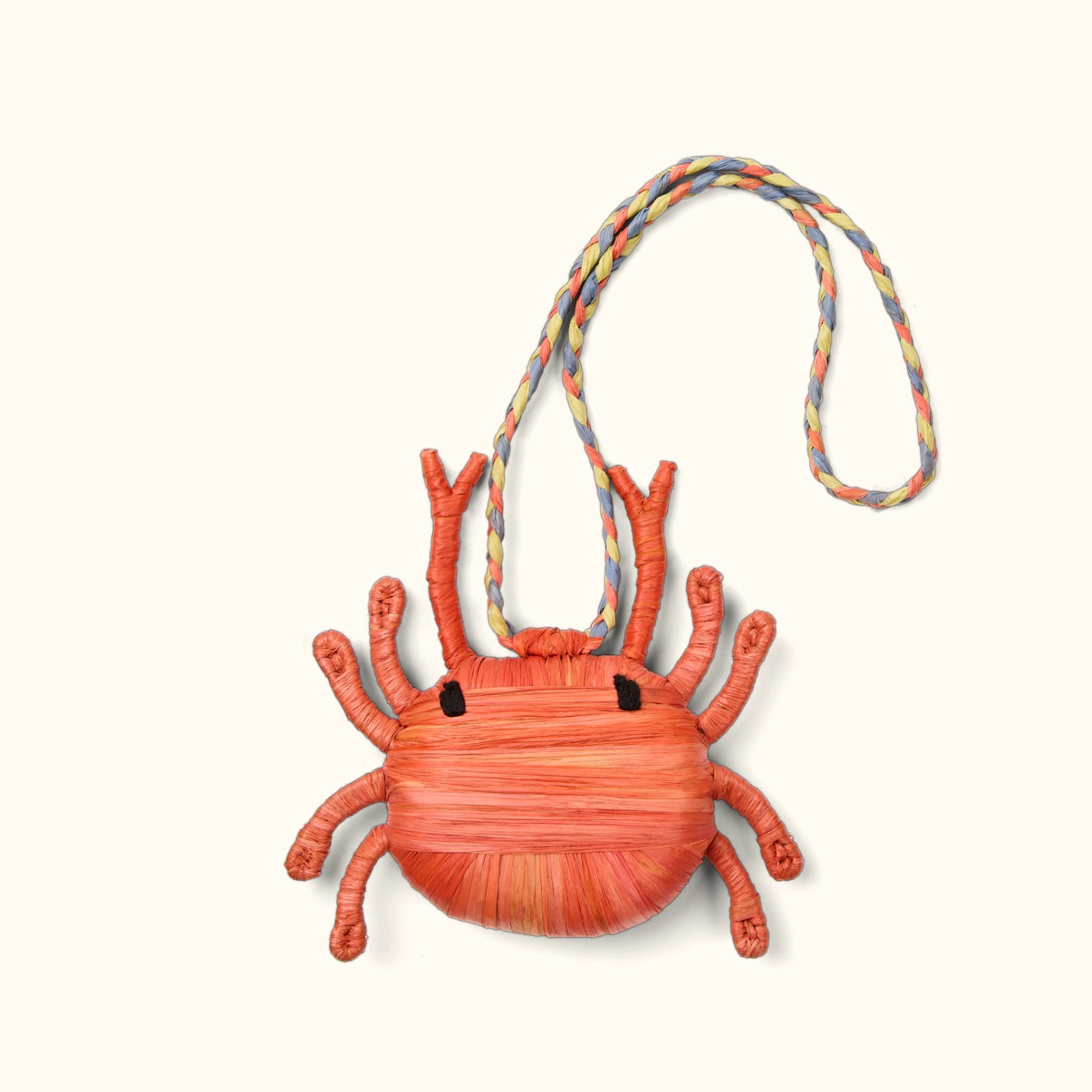 Bogg'd & Charmed Raffia Crab Beach Vacation Carryall Flexible Quick Dry Deep Storage Interior for Women