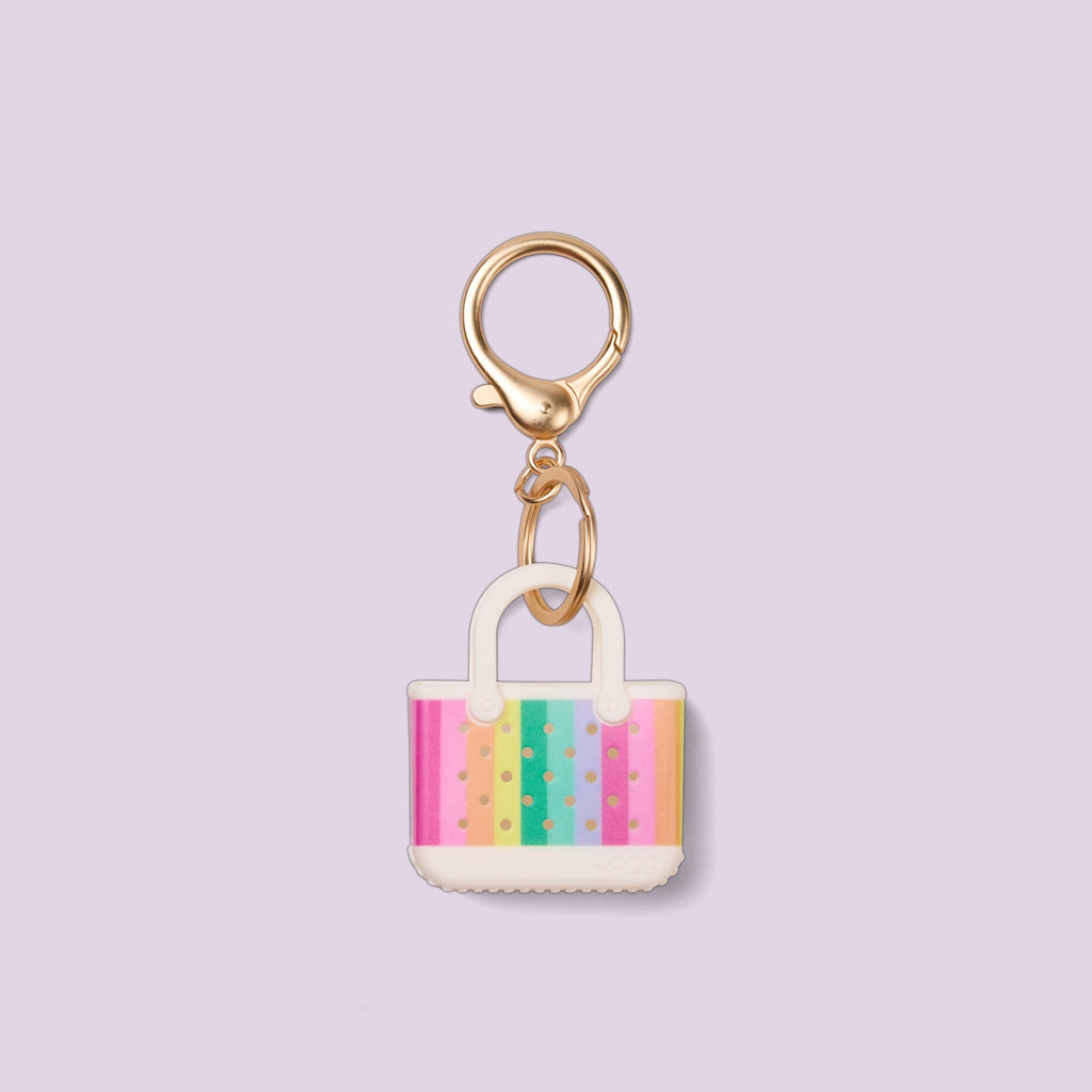 Tiny Tote Keychain Color Burst Easy Clean Rubber Tote Travel Friendly Lightweight with Easy Clean Surface for Resort Holidays Travel Organizer Vacation Essentials for Women