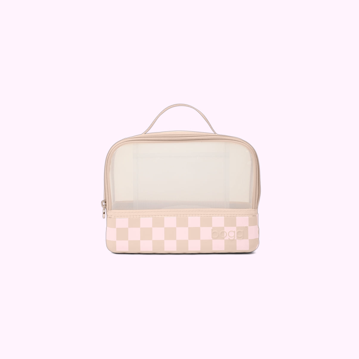 Boggs N' Ends Checkered Linen/ Pink Marshmallow Tropical Resort Beach Bag Lightweight Large Capacity Adjustable Shoulder Strap for Weekend Travel