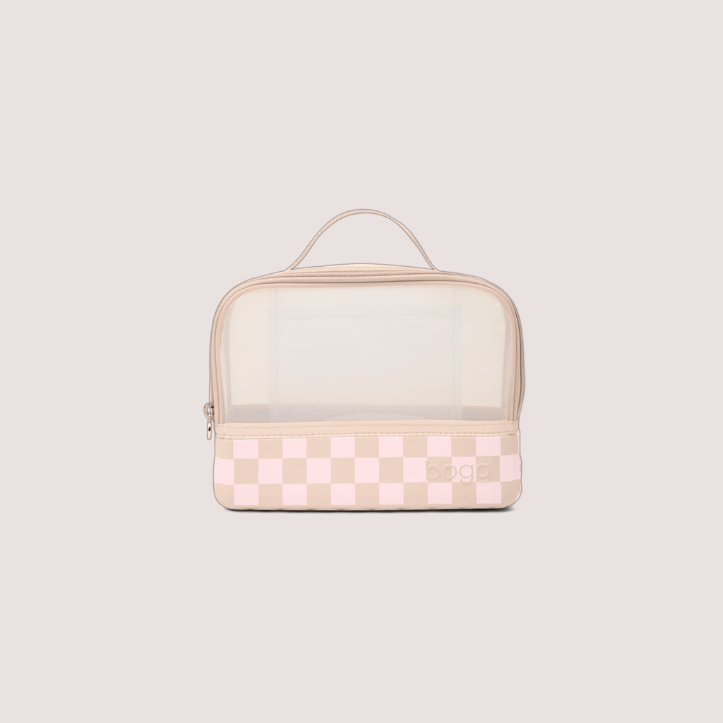 Boggs N' Ends Checkered Linen/ Pink Marshmallow Water Activity Organizer Premium Waterproof Open Top Access Access for Outdoor Sports