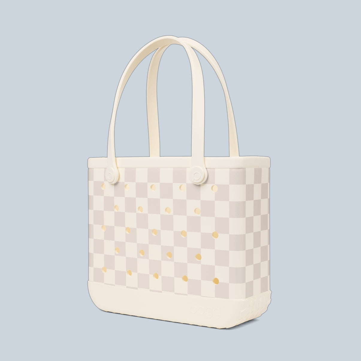 Baby Bogg Bag Checkered Coconut/Mushroom Resort Lifestyle Tote Modern Sandproof Open Top Access Access for Summer Adventures