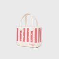 Bitty Bogg Bag Capri Coral Stripe Easy Clean Rubber Tote Easy Clean Durable with Makeup Bag for Beach Vacation Travel Organizer Vacation Essentials for Women