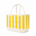 Original Bogg Bag Limoncello Yellow Stripe Seaside Family Tote Flexible Sandproof Extra Wide Opening for Resort Vacations