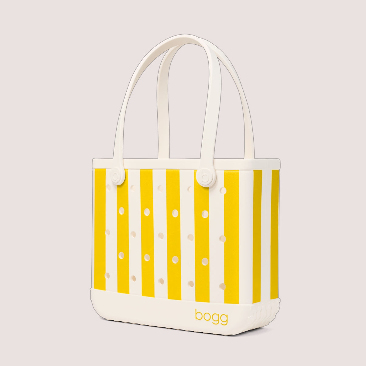 Baby Bogg Bag Limoncello Yellow Stripe Easy Clean Rubber Tote Easy Clean Durable with Makeup Bag for Beach Vacation Travel Organizer Vacation Essentials for Women
