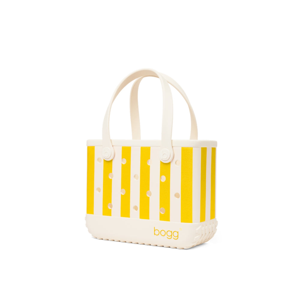 Bitty Bogg Bag Limoncello Yellow Stripe Boat Trip Waterproof Tote Oversized Lightweight with Easy Clean Surface for Tropical Vacations Travel Organizer Vacation Essentials for Women