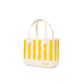 Bitty Bogg Bag Limoncello Yellow Stripe Boat Trip Waterproof Tote Oversized Lightweight with Easy Clean Surface for Tropical Vacations Travel Organizer Vacation Essentials for Women