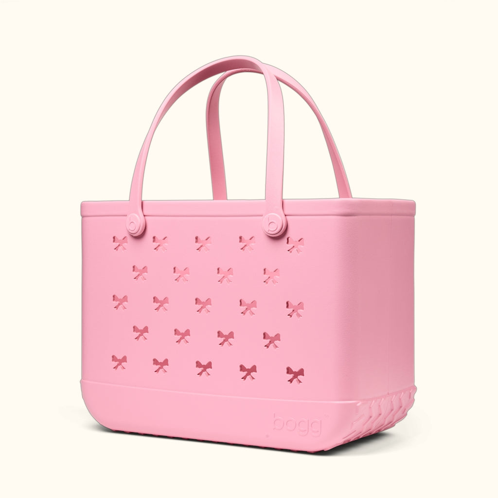 Original Bogg Bag Bubblegum Bows Holiday Resort Carryall Flexible Oversized Deep Storage Interior for Weekend Travel