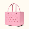 Original Bogg Bag Bubblegum Bows Holiday Resort Carryall Flexible Oversized Deep Storage Interior for Weekend Travel