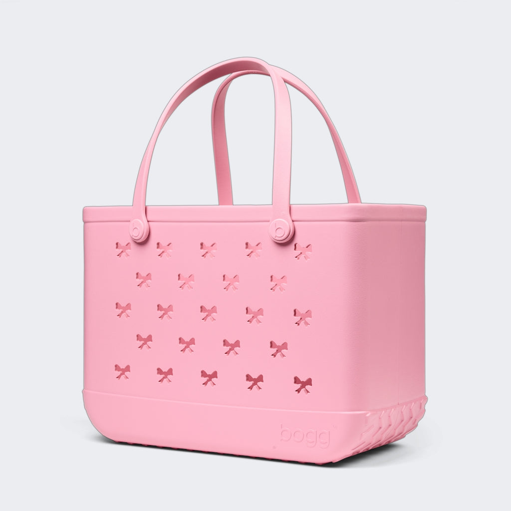 Original Bogg Bag Bubblegum Bows Premium EVA Pool Bag Durable Lightweight with Makeup Bag for Beach Vacation Travel Organizer Vacation Essentials for Women