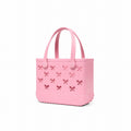 Bitty Bogg Bag Bubblegum Bows Coastal Travel Beach Bag Portable Oversized Deep Storage Interior for Pool Activities