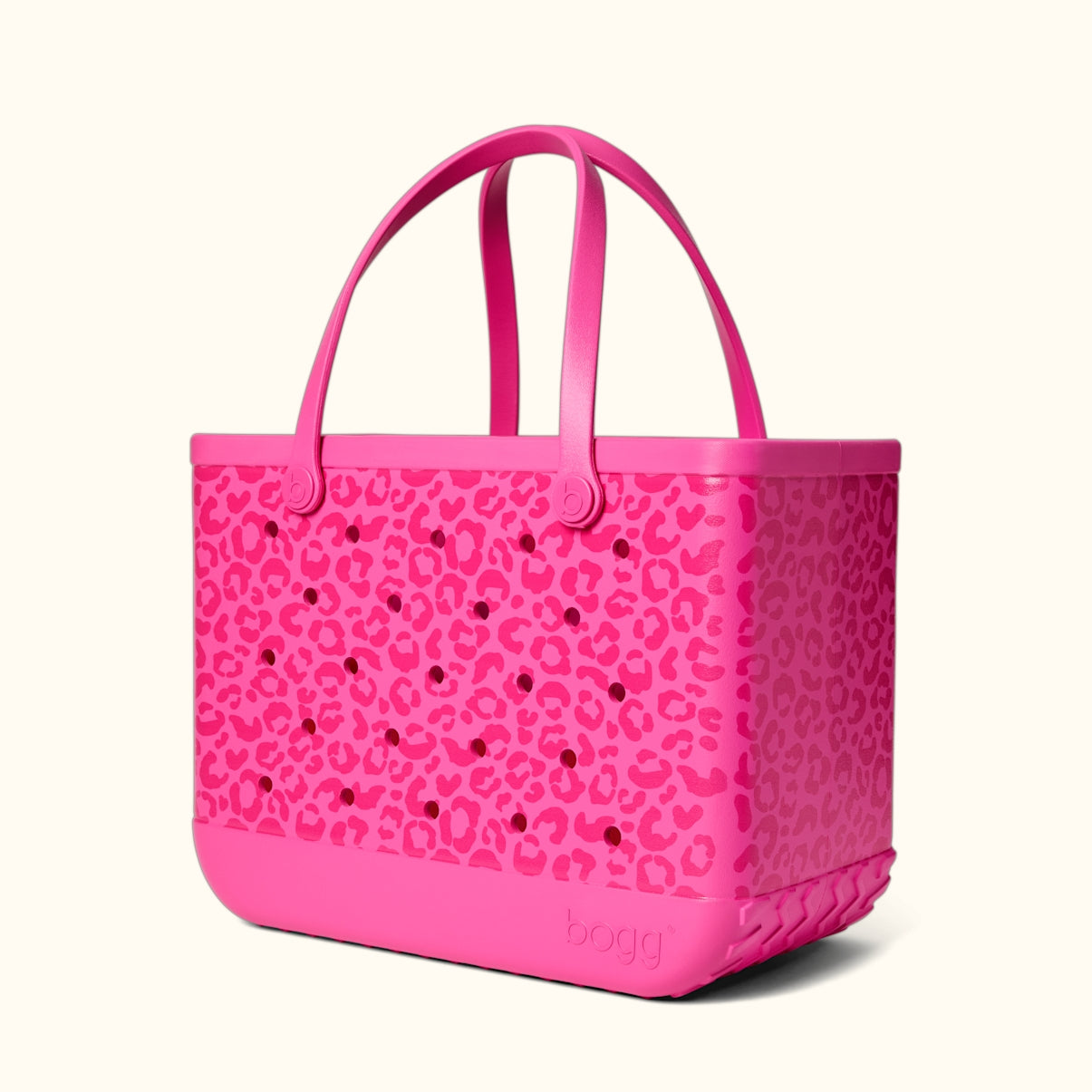 Original Bogg Bag Purrr fectly Pink Leopard Summer Holiday Storage Tote Stylish Waterproof Easy Maintenance Surface for Pool Activities