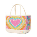 Original Bogg Bag Dye licious Heart Pink Taffy Large Capacity Beach Carryall Washable Large Capacity with Non Slip Bottom for Camping Trips Travel Organizer Vacation Essentials for Women