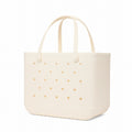 Original Bogg Bag Cut Out Heart Coconut Sunny Getaway Carryall Modern Tip Resistant Easy Maintenance Surface for Cruise Travel