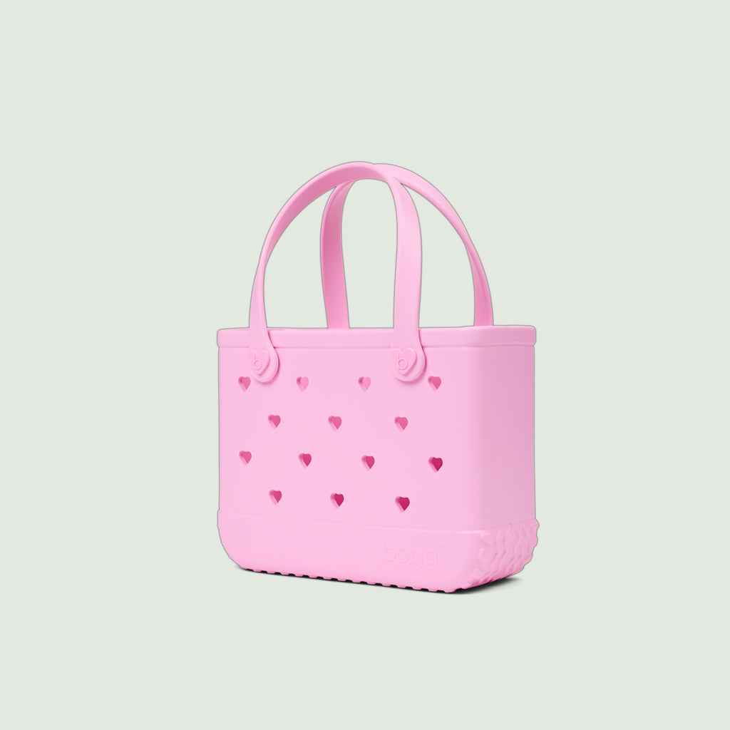 Bitty Bogg Bag Cut Out Heart Pink Taffy Beach Club Waterproof Tote Luxury Waterproof Deep Storage Interior for Family Trips
