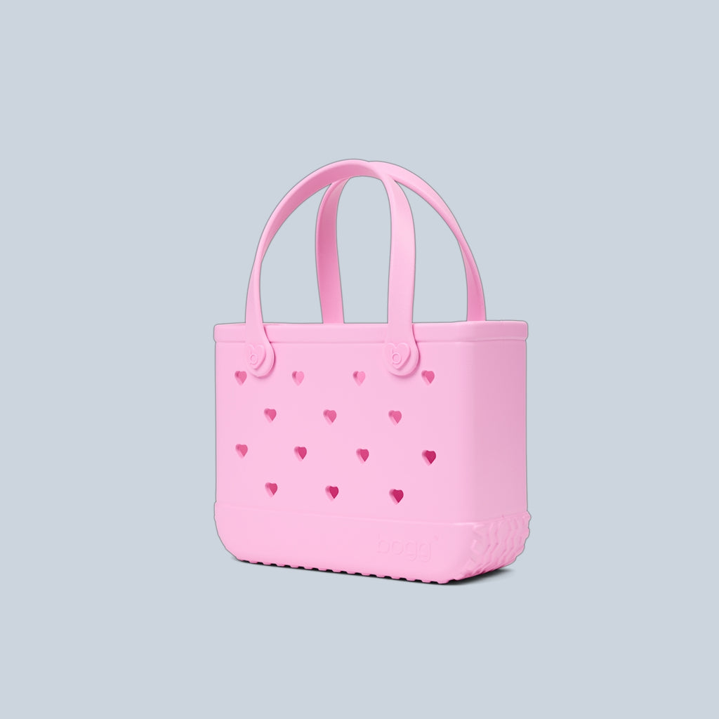 Bitty Bogg Bag Cut Out Heart Pink Taffy Outdoor Adventure Pool Tote Lightweight Easy Clean with Cosmetic Organizer for Weekend Getaways Travel Organizer Vacation Essentials for Women