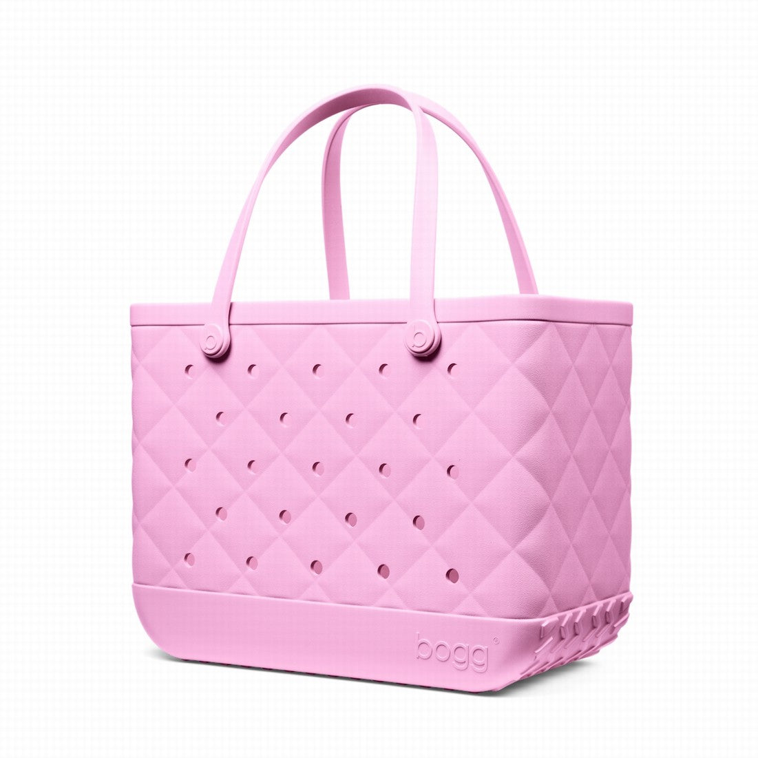 Original Bogg Bag Quilted Pink Taffy Family Beach Day Carryall Durable Oversized with Easy Clean Surface for Picnic Days Travel Organizer Vacation Essentials for Women