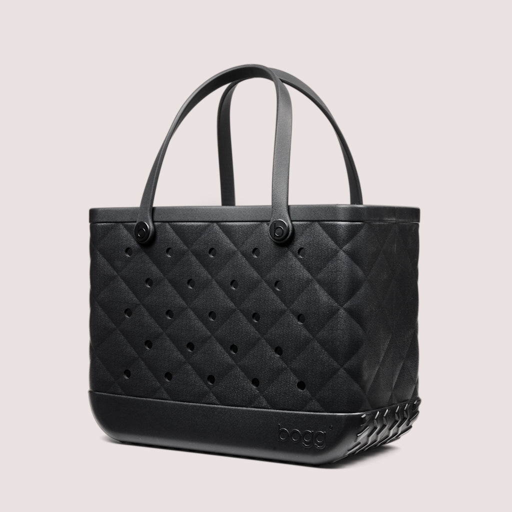 Original Bogg Bag Quilted LBD Black Resort Vacation Beach Tote Easy Clean Travel Friendly with Spacious Interior for Tropical Vacations Travel Organizer Vacation Essentials for Women