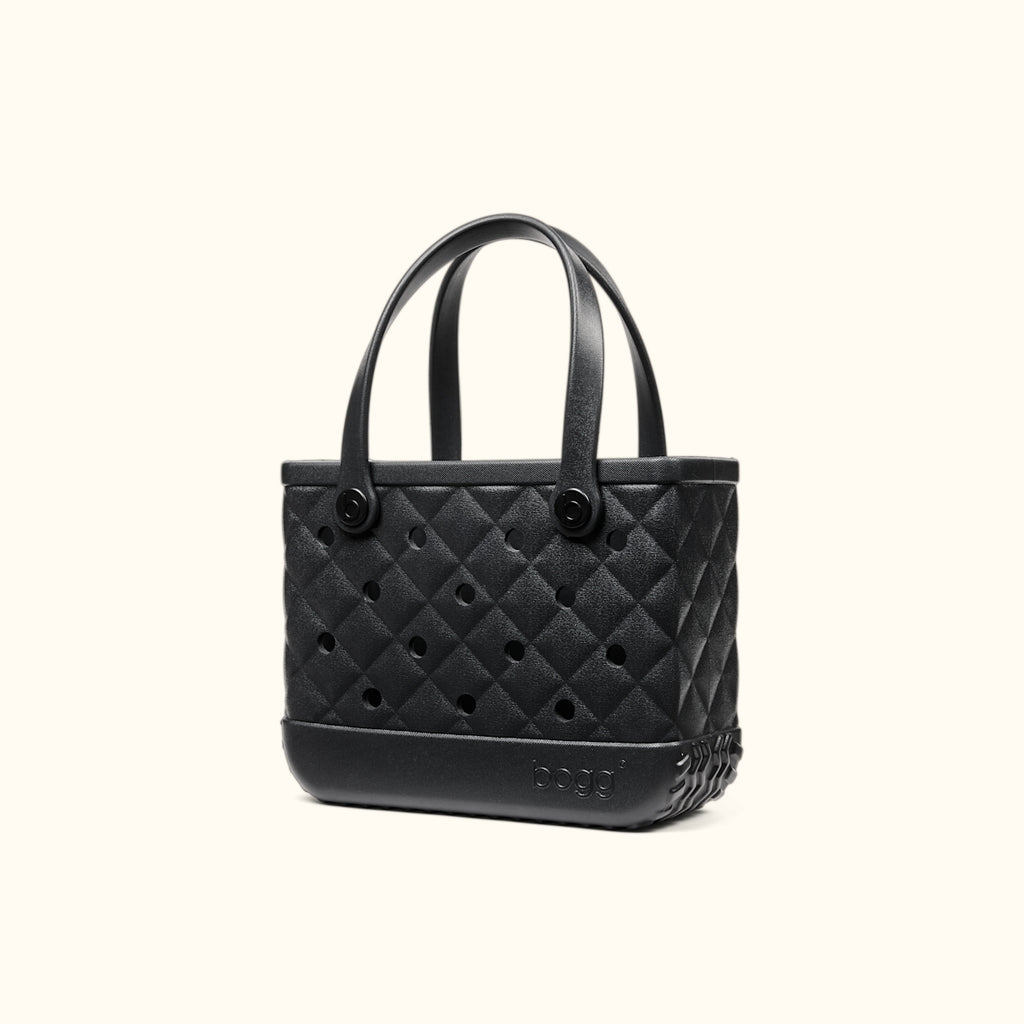 Bitty Bogg Bag Quilted LBD Black Weekend Escape Carryall Heavy Duty Oversized Bonus Cosmetic Bag Included for Pool Activities