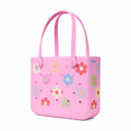 Baby Bogg Bag Happy Flowers Quick Dry Beach Storage Tote Tip Resistant Tip Resistant with Non Slip Bottom for Pool Days Travel Organizer Vacation Essentials for Women