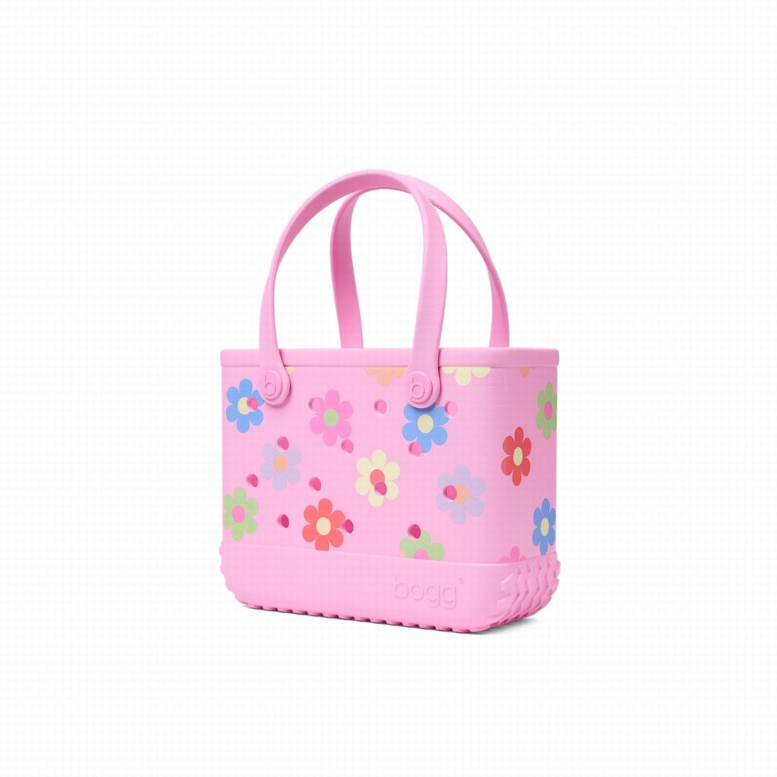 Bitty Bogg Bag Happy Flowers Women's Waterproof Beach Tote Oversized Oversized with Spacious Interior for Resort Holidays Travel Organizer Vacation Essentials for Women