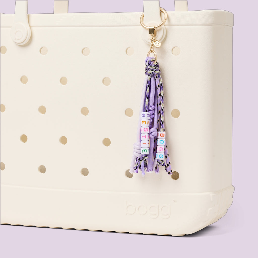 Bogg'd & Charmed Bestie Tassel Vacation Essentials Beach Organizer Travel Friendly Tip Resistant with Adjustable Shoulder Strap for Weekend Getaways Travel Organizer Vacation Essentials for Women